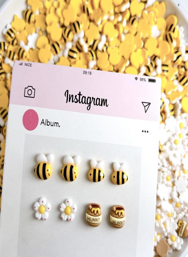 Vopintpy 20 Pcs Cartoon Bee Nail Charms for Nail Art Cute Flower Nail Charms Resin Design Nail Decorations Nail Art Charms Nail Supplies for Women Acrylic Nails - Image 5